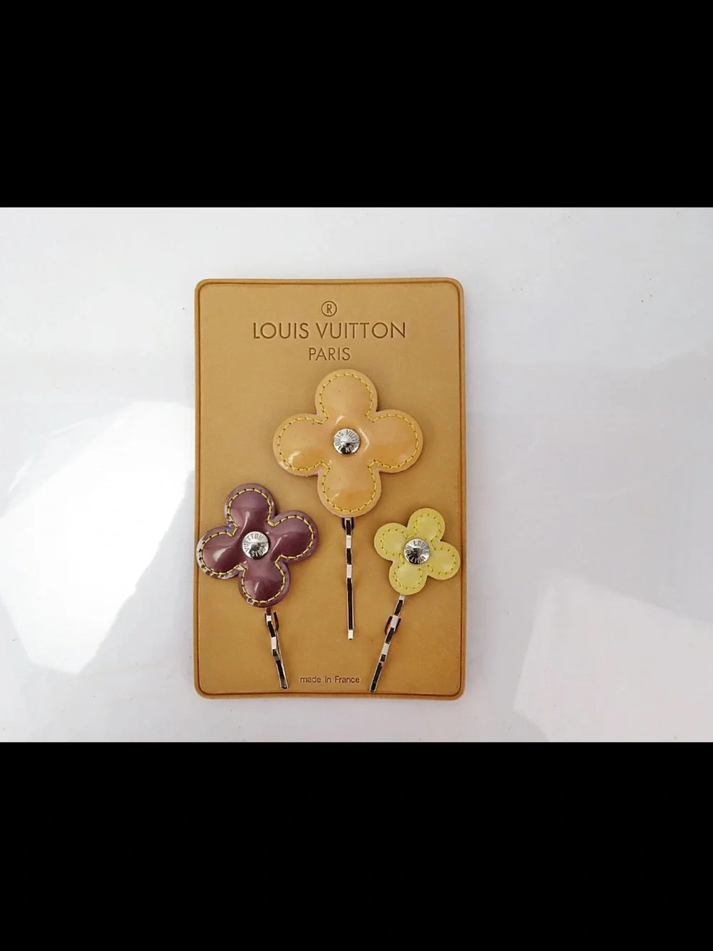 Louis Vuitton Multicolor Flower Bobby Pin Trio - Purple, Yellow, Light Yellow